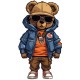 Sticker decorativ, Teddy Hip Hop, Albastru, 90 cm, 1332STK-8
