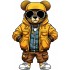 Sticker decorativ, Teddy Hip Hop, Galben, 90 cm, 1332STK-9