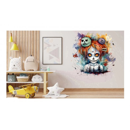 Sticker decorativ, Halloween, Portocaliu, 61 cm, 1334STK-4