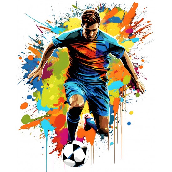 Sticker decorativ, Jucator Fotbal, Multicolor, 74 cm, 1335STK-15