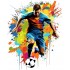 Sticker decorativ, Jucator Fotbal, Multicolor, 74 cm, 1335STK-15
