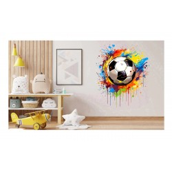 Sticker decorativ, Mingie Fotbal, Alb, 72 cm, 1335STK-16