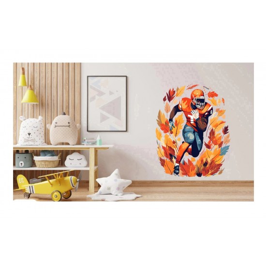 Sticker decorativ, Fotbal American, Portocaliu, 74 cm, 1335STK-18