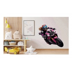 Sticker decorativ, Motocicleta, Roz, 60 cm, 1336STK-3