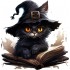 Sticker decorativ, Halloween, Negru, 61 cm, 1337STK-16