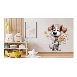 Sticker decorativ, Caine, Alb, 64 cm, 1341STK-10 Sticker decorativ, Caine, Alb, 64 cm, 1341STK-10