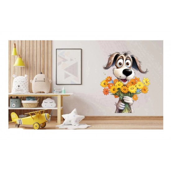 Sticker decorativ, Caine, Galben, 76 cm, 1341STK-5