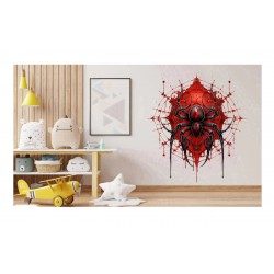 Sticker decorativ, Paianjen, Rosu, 67 cm, 1343STK-12