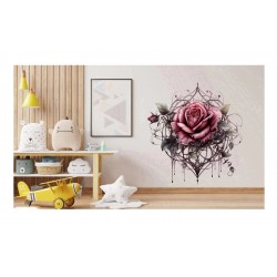 Sticker decorativ, Trandafiri, Roz, 62 cm, 1343STK-14