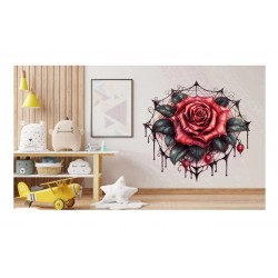 Sticker decorativ, Trandafiri, Rosu, 62 cm, 1343STK-18