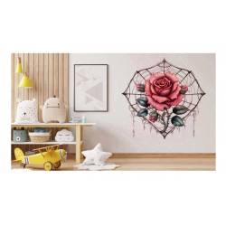 Sticker decorativ, Trandafiri, Roz, 60 cm, 1343STK-19