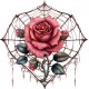 Sticker decorativ, Trandafiri, Roz, 60 cm, 1343STK-19