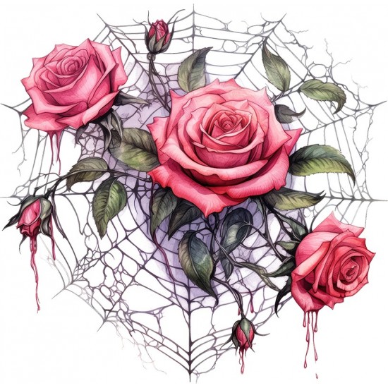 Sticker decorativ, Trandafiri, Roz, 61 cm, 1343STK-23