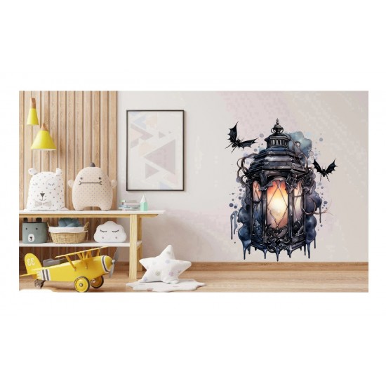 Sticker decorativ, Felinar, Negru, 77 cm, 1343STK-7 Sticker decorativ, Felinar, Negru, 77 cm, 1343STK-7