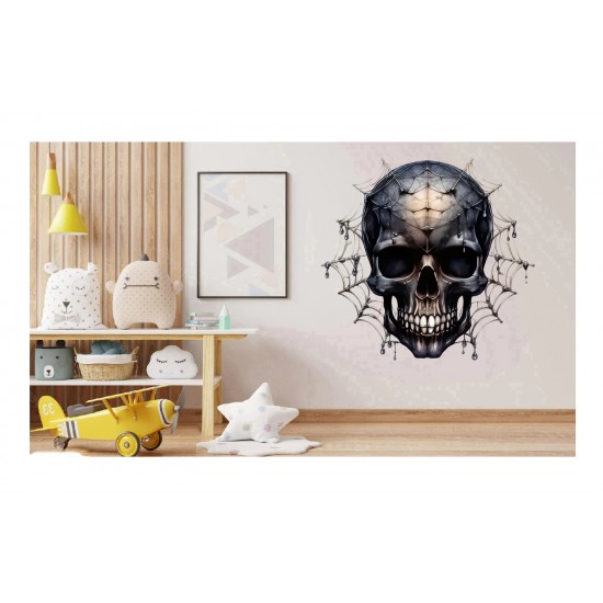 Sticker decorativ, Craniu, Negru, 63 cm, 1343STK-8