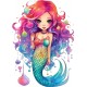 Sticker decorativ, Mica Sirena, Multicolor, 83 cm, 1344STK-5