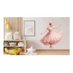 Sticker decorativ, Balerina, Roz, 67 cm, 1346STK