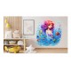 Sticker decorativ, Culori Pastelate, Fata, Portocaliu, 66 cm, 1347STK-10
