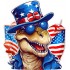 Sticker decorativ, Dinozaur, Albastru, Rosu, 66 cm, 1348STK-5