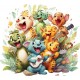 Sticker decorativ, Animale Cantarete, Portocaliu, 66 cm, 1349STK-5