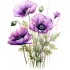 Sticker decorativ, Buchet de Flori Maci, Mov, 74 cm, 1350STK-3