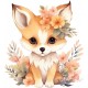 Sticker decorativ, Vulpe, Portocaliu, 66 cm, 1351STK-7