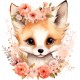 Sticker decorativ, Vulpe, Portocaliu, 64 cm, 1351STK-9