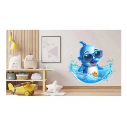 Sticker decorativ, Delfin, Albastru, 66 cm, 1352STK-5 Sticker decorativ, Delfin, Albastru, 66 cm, 1352STK-5