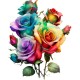 Sticker decorativ, Trandafiri, Multicolor, 74 cm, 1354STK-3 Sticker decorativ, Trandafiri, Multicolor, 74 cm, 1354STK-3