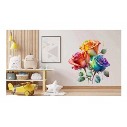 Sticker decorativ, Trandafiri, Portocaliu, 64 cm, 1354STK-5 Sticker decorativ, Trandafiri, Portocaliu, 64 cm, 1354STK-5