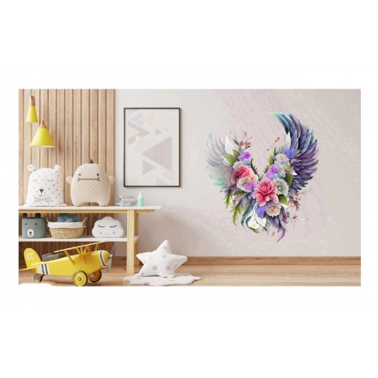 Sticker decorativ, Aripi, Gri, 73 cm, 1355STK-2 Sticker decorativ, Aripi, Gri, 73 cm, 1355STK-2