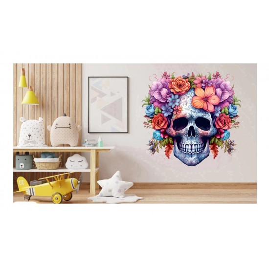 Sticker decorativ, Skull, Mov, 61 cm, 1357STK-1