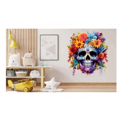Sticker decorativ, Skull, Portocaliu, 65 cm, 1357STK-2 Sticker decorativ, Skull, Portocaliu, 65 cm, 1357STK-2