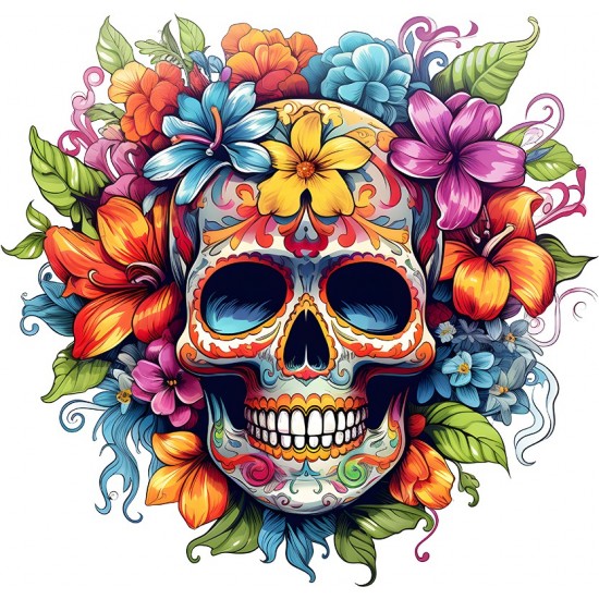 Sticker decorativ, Skull, Galben, 62 cm, 1357STK-6