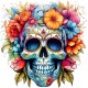 Sticker decorativ, Skull, Turcoaz, 60 cm, 1357STK-7