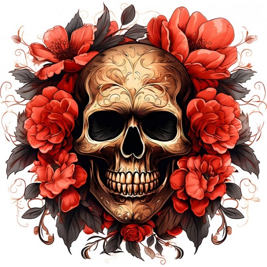 Sticker decorativ, Skull, Rosu, 61 cm, 1357STK-8