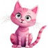 Sticker decorativ, Pisica, Roz, 63 cm, 1358STK-10