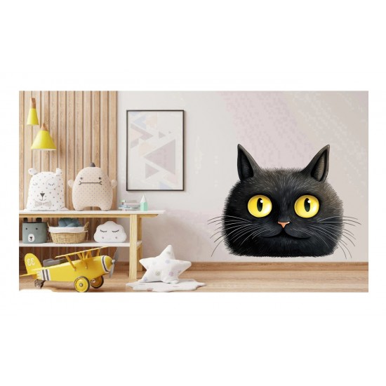 Sticker decorativ, Pisica, Negru, 82 cm, 1358STK-4