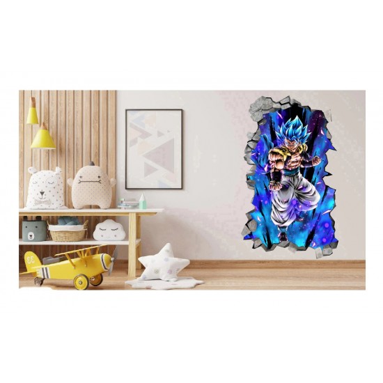Sticker decorativ, Dragon ball Goku, Albastru, 90 cm, 1360STK-1