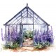 Sticker decorativ, Sera de Lavanda, Mov, 67 cm, 1361STK-4