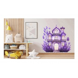 Sticker decorativ, Casa cu Lavanda, Mov, 65 cm, 1361STK-9 Sticker decorativ, Casa cu Lavanda, Mov, 65 cm, 1361STK-9