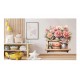 Sticker decorativ, Flori Crizanteme, Roz, 64 cm, 1363STK-10