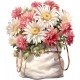 Sticker decorativ, Flori Crizanteme, Alb, 68 cm, 1363STK-12