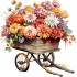 Sticker decorativ, Flori Crizanteme, Multicolor, 60 cm, 1363STK-13