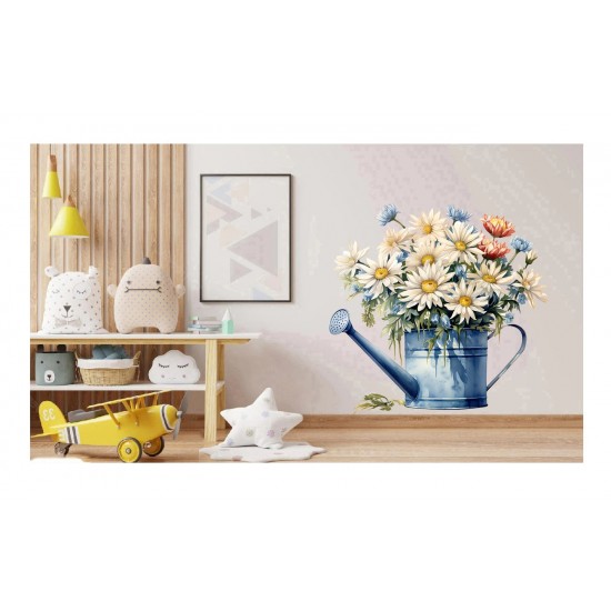 Sticker decorativ, Flori Crizanteme, Alb, 60 cm, 1363STK-6 Sticker decorativ, Flori Crizanteme, Alb, 60 cm, 1363STK-6