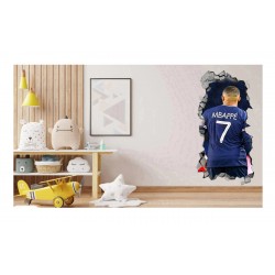 Sticker decorativ, Fotbalist, Albastru, 90 cm, 1364STK-5
