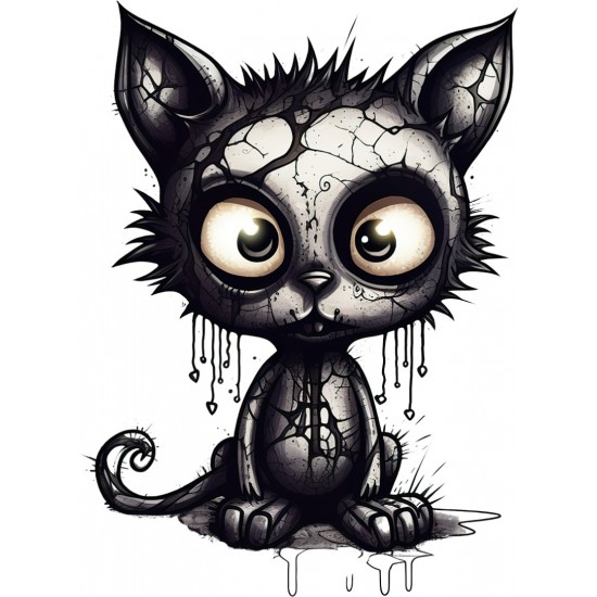 Sticker decorativ, Pisica, Negru, 1366STK-10 Sticker decorativ, Pisica, Negru, 1366STK-10