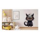 Sticker decorativ, Pisica, Negru, 1366STK-2