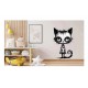 Sticker decorativ, Pisica, Negru, 1366STK-7