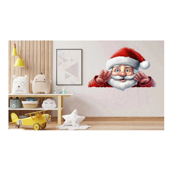 Sticker decorativ, Mos Craciun, Rosu, 1371STK-2 Sticker decorativ, Mos Craciun, Rosu, 1371STK-2
